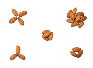 Almonds isolated on white backround