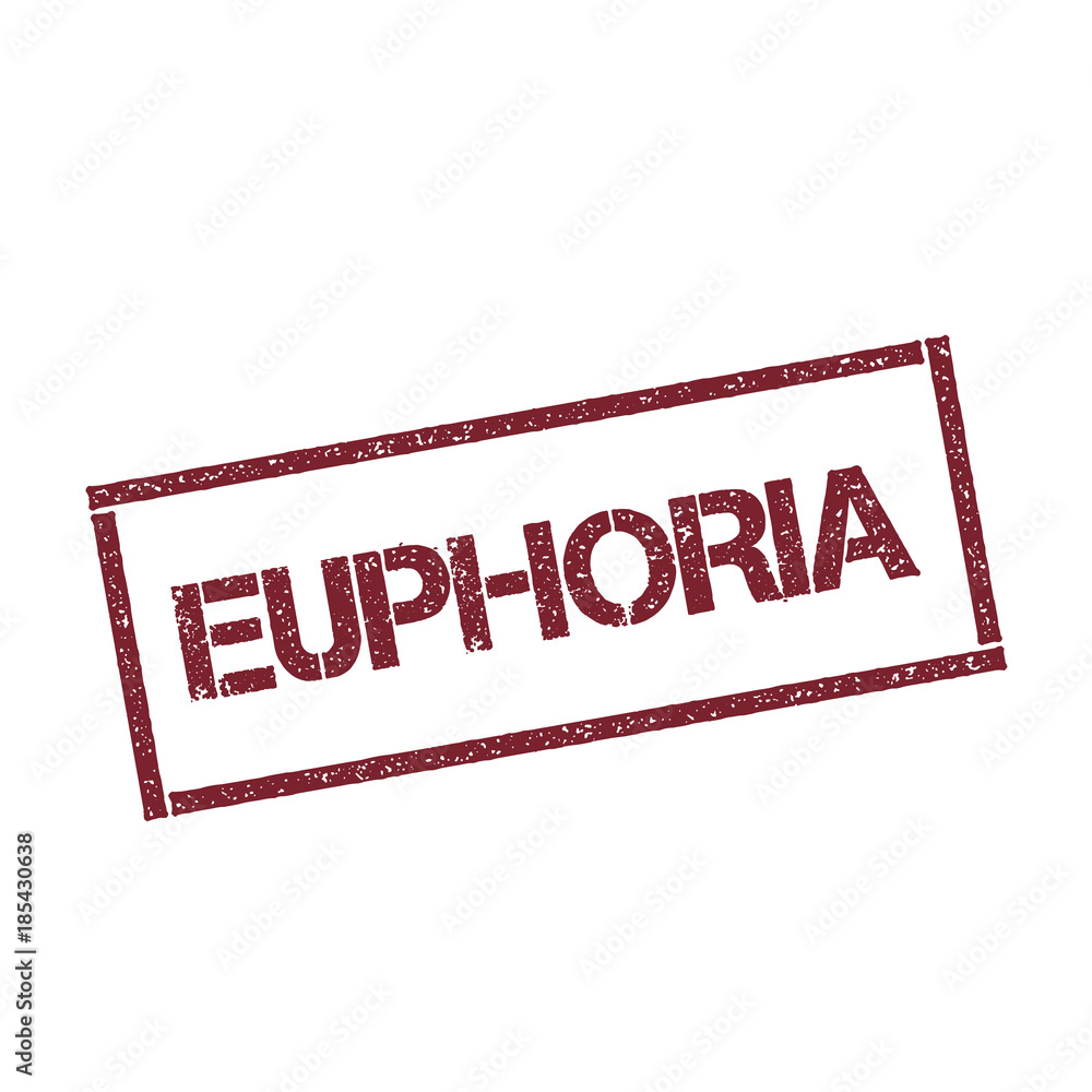 Aufkleber euphoria rectangular stamp. textured red seal with text isolated on white background, vector illustr