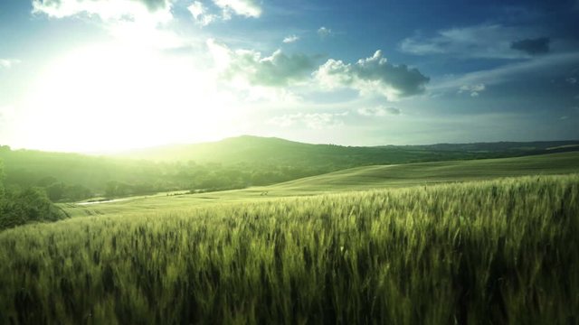 spring sunset in Tuscany, Italy