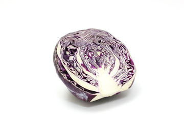 Red cabbage on white background
