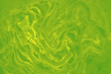 Suminagashi marble texture hand painted with light green ink. Digital paper 470 performed in traditional japanese suminagashi floating ink technique. Powerful liquid abstract background.