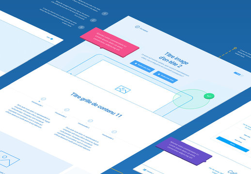 Kit wireframe de plate-forme pour Web