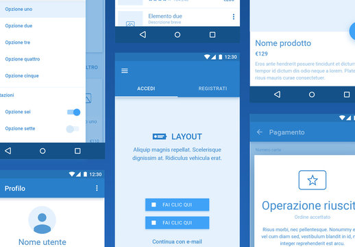 Kit wireframe Platforma per Android