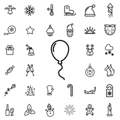balloon. winter, celebration, christmas line icon set
