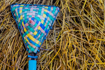 Straw, dry straw, straw background, Thailand  water dipper.