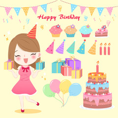 woman with happy birthday