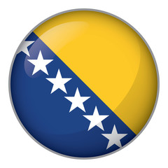 Icon representing round button Bosnia flag. Ideal for catalogs of institutional materials and geography