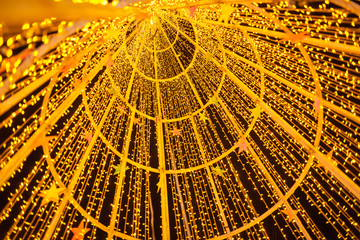 gold bokeh abstract background defocused lights,  christmas light night bokeh