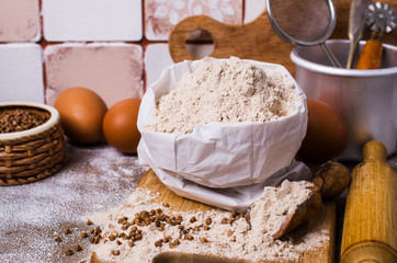 Flour from buckwheat grains