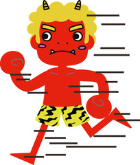 Fototapeta premium akaoni走る