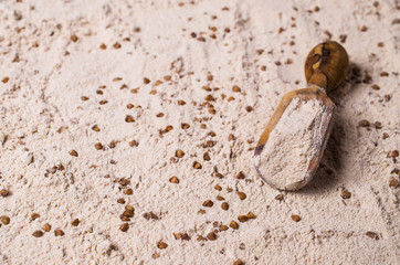 Flour from buckwheat grains