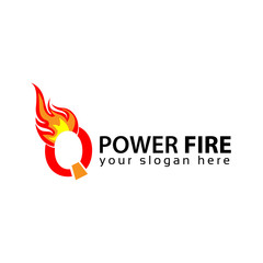 Power fire logo vector