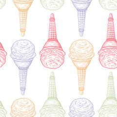 Seamless pattern with Ice cream.