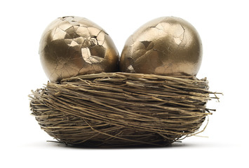 Cracked Gold Nest Eggs
