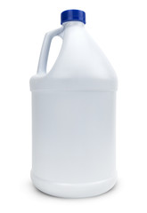 White Blank Plastic Bottle Isolated On White - obrazy, fototapety, plakaty