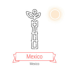 Mexico City, Mexico Vector Line Icon