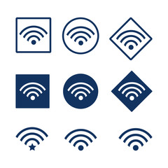 Set of wifii icons, stock illustration