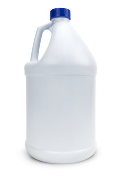 White Blank Plastic Bottle Isolated On White