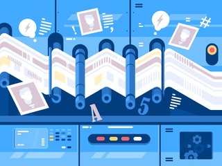 Print newspaper in printing house