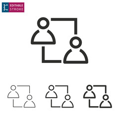 Interact line vector icon. Editable stroke.