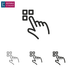 Interact line vector icon. Editable stroke.