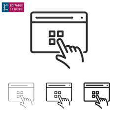 Interact line vector icon. Editable stroke.