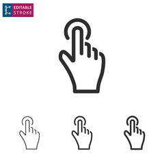 Interact line vector icon. Editable stroke.