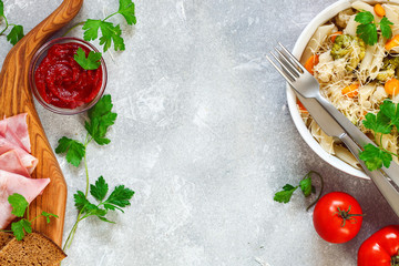 Vegetables with paste