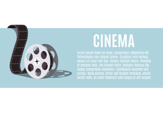 Fototapeta premium Old movie reel. Template for banner, flyer or poster. Vector illustration