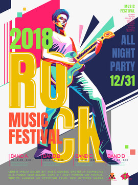 Rock music concert poster