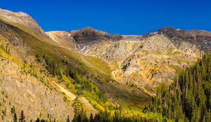 Autumn mountain scenery in Telluride, Colorado, USA