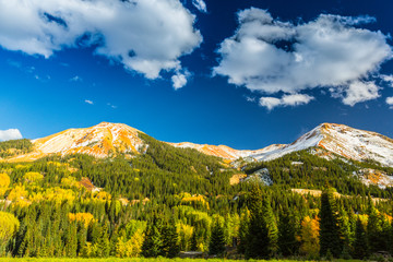 Autumn mountain scenery in Telluride, Colorado, USA