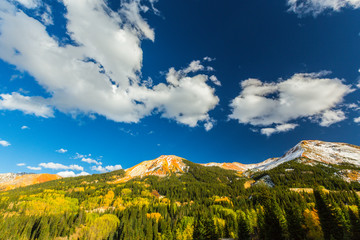 Autumn mountain scenery in Telluride, Colorado, USA