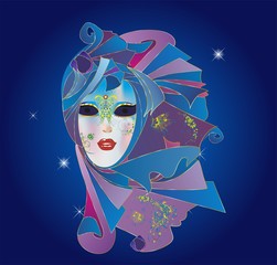 kobieta w masce karnawałowej © klatki