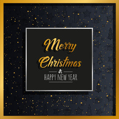 Fototapeta na wymiar Merry Christmas and Happy New Year. Background with stardust, gold and silver. Vector illustration.