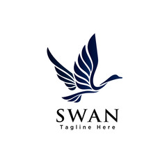 Fototapeta premium Abstract flying swan logo