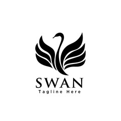Obraz premium Abstract elegant flying swan logo