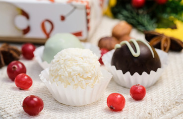 Delicious truffles, cranberries  and star anise