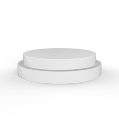 Round Podium on isolated white background, 3d illustration.