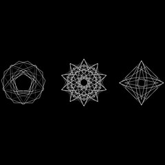 Geometric set stars and flowers for gifts and holidays pattern vector EPS10