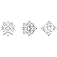 Geometric set stars and flowers for gifts and holidays pattern vector EPS10