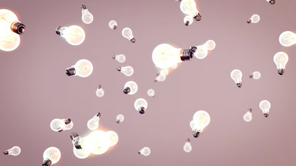 Naklejka premium Spinning and Lit White Electric Bulbs