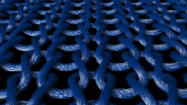 Interlaced Blue Material Fibers