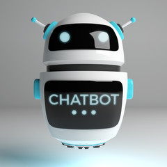 Futuristic digital chatbot 3D rendering