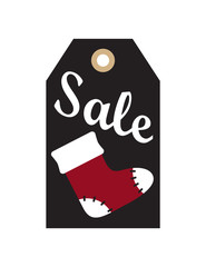 Sale New Year Tag Sample on Vector Illustration