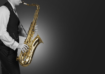 professional saxophonist close up