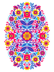 geometric ethnic decoration. Fashion mexican, navajo or aztec, native american ornament.  Colored vector design element for frame and border, textile, fabric or paper print. Vector illustration 