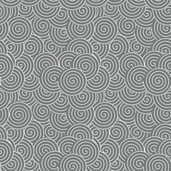 Spirals and swirls abstract geometric vector seamless pattern.