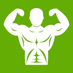 Athletic man torso icon green