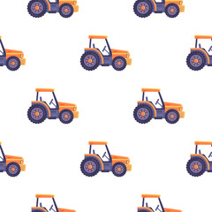 Excavator Tractor Vehicle Seamless Pattern Texture